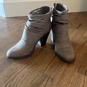 Cute greige color booties new without tags never worn